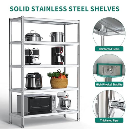 NSF Stainless Steel Shelves (5 Count)