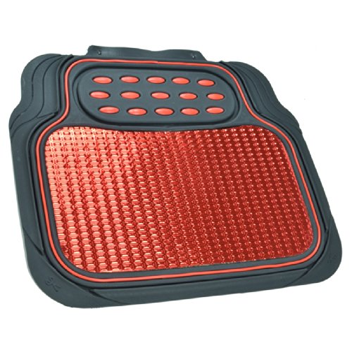 2 Tone Black & Red Floor Mats for Cars