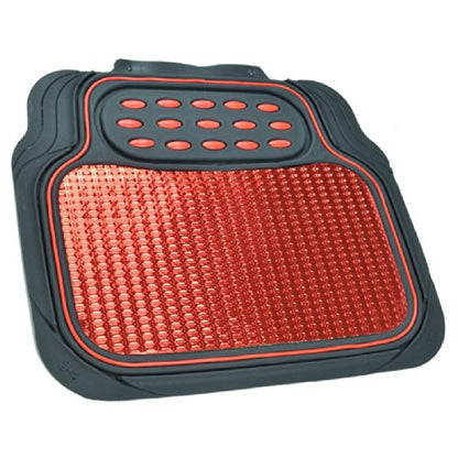 2 Tone Black & Red Floor Mats for Cars