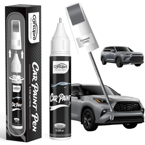 Cement (1H5) for Toyota Touch Up Paint Pen, 2 in 1 Car Scratch Remover with Pen Tip and Brush, Precise Color Match for Car Paint Scratch Repair, Quickly and Easily Fix Chips and Nicks