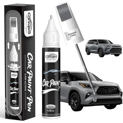 Cement (1H5) for Toyota Touch Up Paint Pen, 2 in 1 Car Scratch Remover with Pen Tip and Brush, Precise Color Match for Car Paint Scratch Repair, Quickly and Easily Fix Chips and Nicks