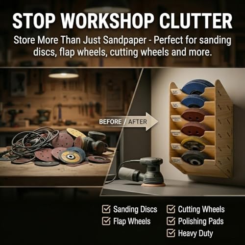 6 Tier Hanging Wooden Sandpaper Storage Holder
