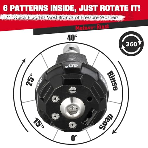 MeteorBlast 6 in 1 Quick Change over Adjustable Pressure Washer Nozzle Tips