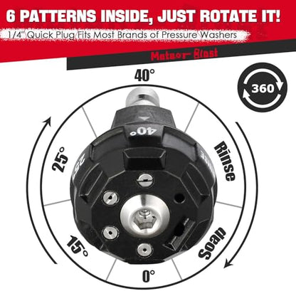 MeteorBlast 6 in 1 Quick Change over Adjustable Pressure Washer Nozzle Tips