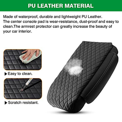 Center Console Cover Kia Sorento Accessories 2026 2025 2024 2023 2022 2021 Armrest Cover Center Console Pad for Kia Sorento PU Leather Armrest Seat Box Cover Protector w