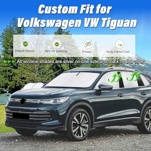 8pcs Thicken Sun Shades for Volkswagen VW Tiguan 2018 (8 Count)