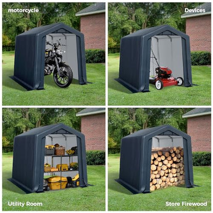 6x10 ft Storage Shelter Shed Portable Outdoor Carport Garage