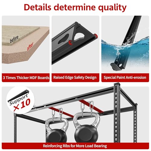 48" W Garage Shelving 3000LBS Storage Shelves 5 Tier Industrial Shelving Adjustable Metal Storage Shelves for Garage (2 Count)