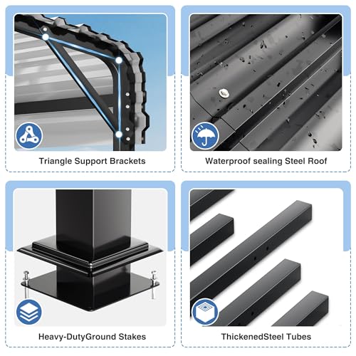 20x40 FT Metal Carport Canopy with Reinforced Base