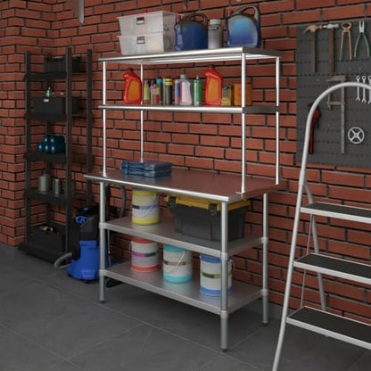 Stainless Steel Work Table with 2 Shelves