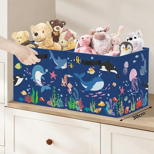 11.8" Ocean Animal Storage Basket Set of 3 for Kid Toy Clothes Bin (3 Count)