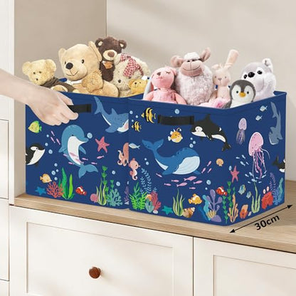11.8" Ocean Animal Storage Basket Set of 3 for Kid Toy Clothes Bin (3 Count)