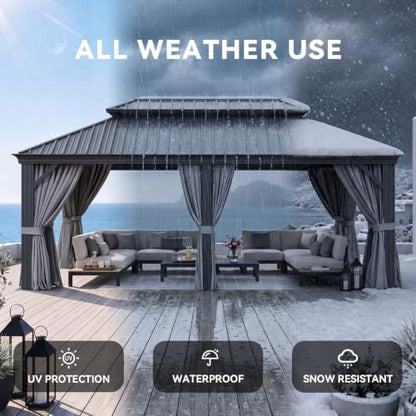 14' X 20' Hardtop Gazebo with Drainage