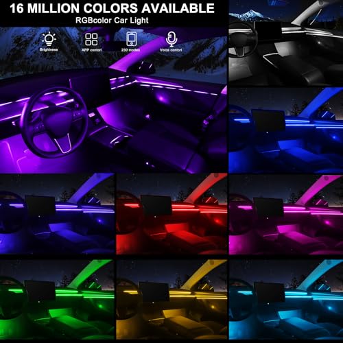 Acrylic Interior Car LED Strip Light with Wireless APP