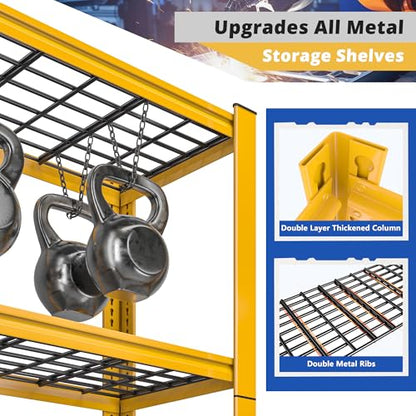 72''H Garage Shelving 3010 LBS Storage Shelves Adjustable Metal Shelving 5 Tier Metal Shelves for Storage Industrial Shelf for Kitchen Pantry Warehouse Basement 72" HX35.5 WX16 D