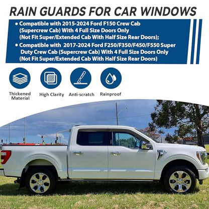 4pcs Window Visors Rain Guards for 2015 (4 Count)