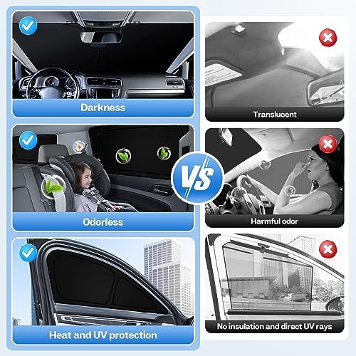 Windshield Sun Shade for Subaru Crosstrek 2024 2025 2026 Car Window Shades Thicken UV Block and Blackout Privacy Foldable Sunshades 8PCS Accessories Keep Cool Sun Visor Covers (8 Count)
