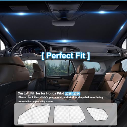 8pcs Thicken Sun Shades for Honda Pilot 2025 2026 Accessories