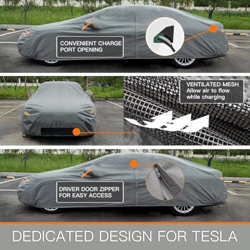 Waterproof Heavy Duty Car Cover Custom Fit Tesla Model 3