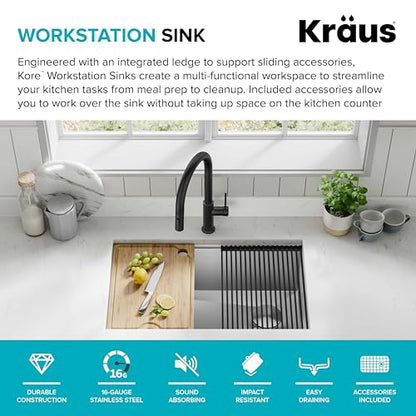 Stainless Steel 30 in Undermount Kitchen Sink KWU110