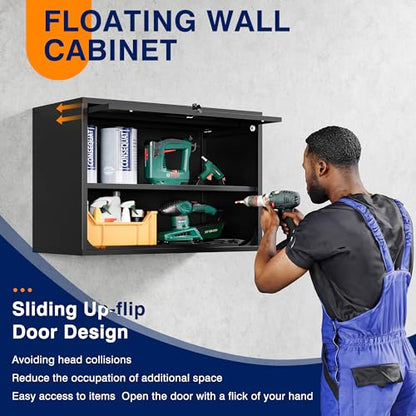Metal Garage Wall Cabinet with Doors and Shelves