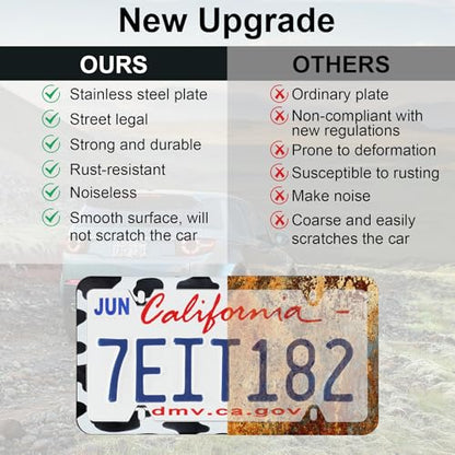 4 Holes Stainless Steel License Plate Frames