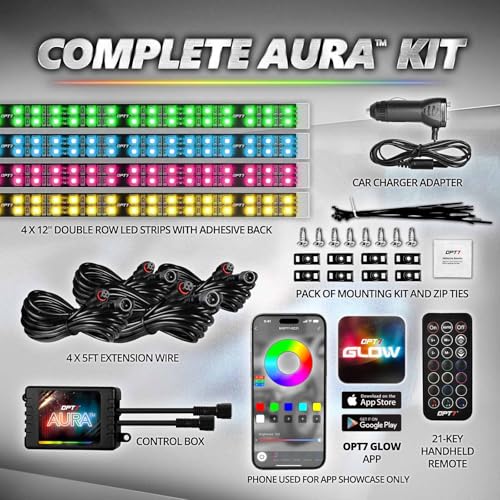 Aura Pro Double Glow Interior Sports Car Lights with App & Remote (4 Count)
