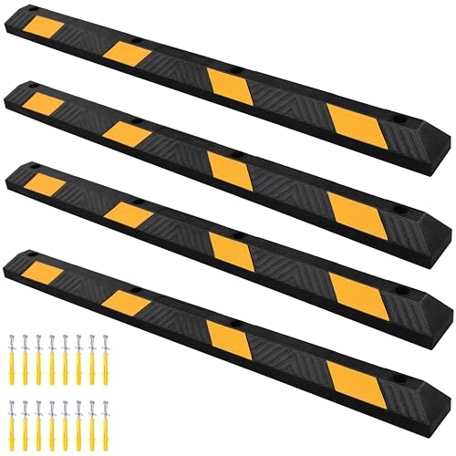 4 Pack 72" Rubber Parking Curbs