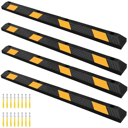 4 Pack 72" Rubber Parking Curbs