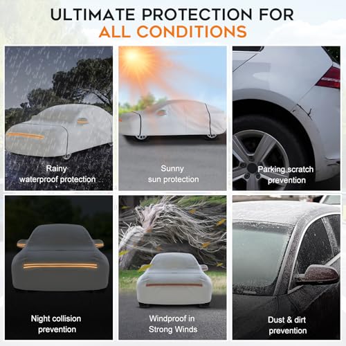 Heavy Duty Sedan Car Cover Waterproof All Weather for Automobiles
