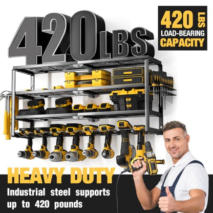 4 Layer Power Tool Organizer Wall Mount