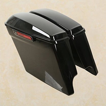 Motorcycle Stretched Saddlebags with Chrome Conversion Brackets Fit For Harley Softail Deluxe Heritage Softail 1984