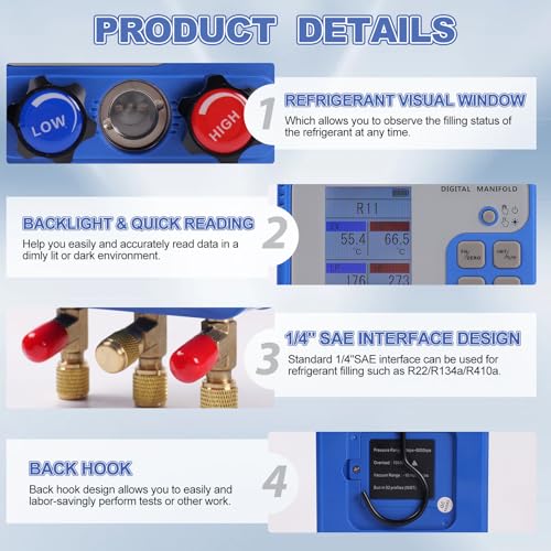 Digital Manifold Gauge Set (9 Count)