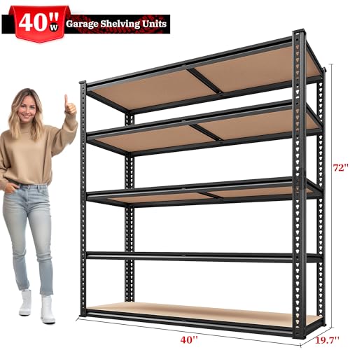 40" W Storage Shelves Load 2500Lbs for Garage Pantry Closet Kitchen