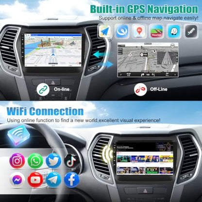 HiFi Audio] 2+64G Android Car Stereo for Hyundai Santa Fe IX45 2013