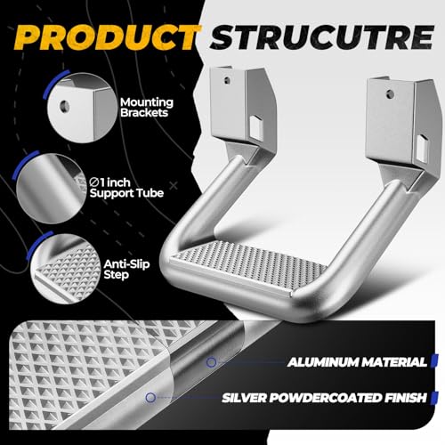 1 Inch Universal Side Step with Mounting Brackets (2 Count)