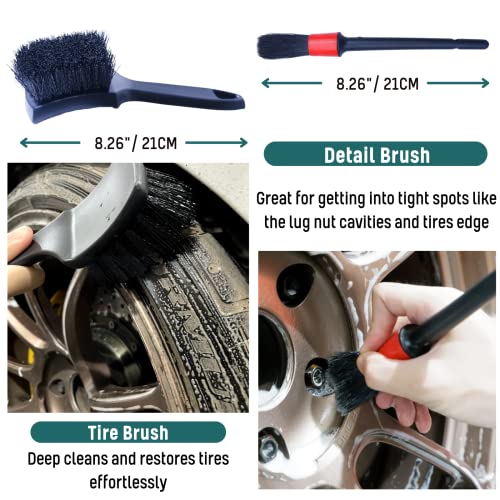 Professional 4 Pack Long Handle Wheel Brush Kit for Cleaning Wheel and Tire