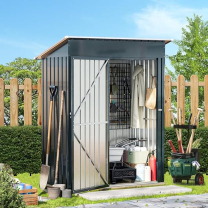 Vertical Outdoor Steel Storage Shed with Floor Frame