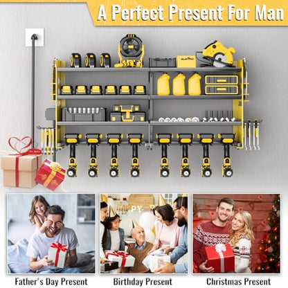 Power Tool Organizer Wall Mount with Charging Station