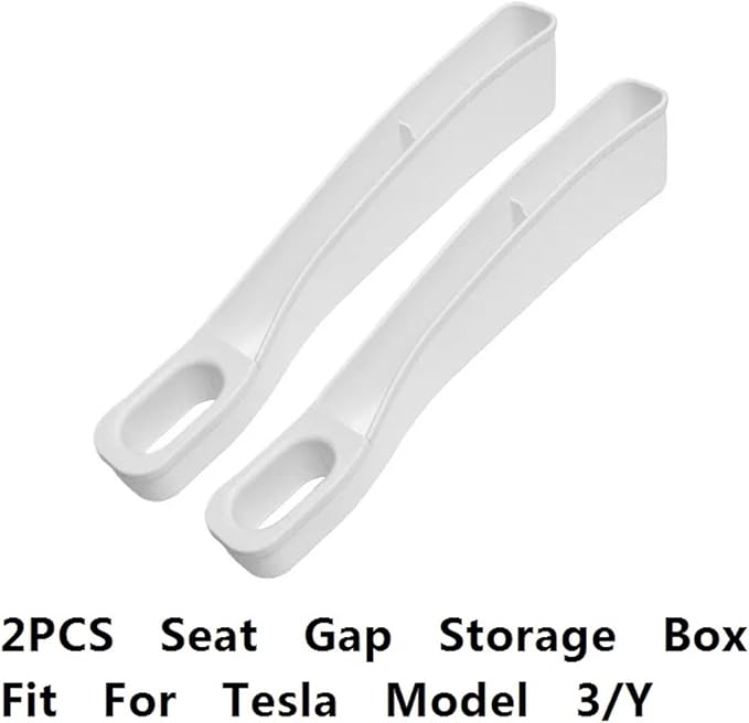 Side Seam Filler 2PCS Seat Gap Storage Box Fit for Tesla Model 3/Y Seat Gap Filler Organizer Crevice Organizer Filler Pocket for Wallet Keys Card Gap Filling(White)