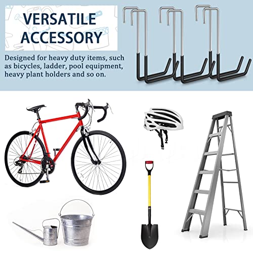 12 Pack Heavy Duty Rafter Hooks for Hanging Vinyl Coated Large S Hooks for Hanging Ladder Bike Hangers Garage Storage Organizer Black (12 Count)