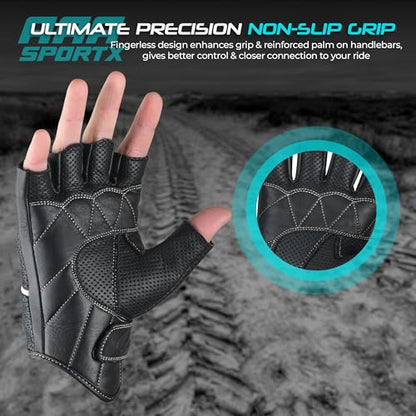 Motorcycle Gloves Men's Leather Motorbike Gloves Touchscreen Function