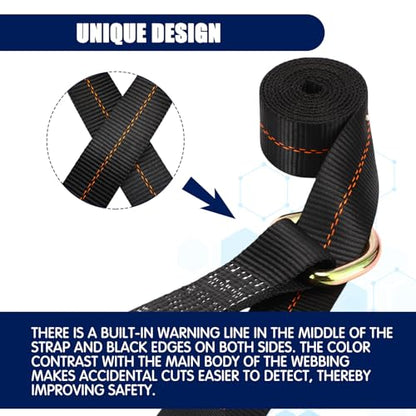 4 Pack Lasso Tow Truck Straps with D Ring 11 (4 Count)