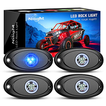 4PCS Blue LED Rock Lights Underglow Wheel Well Pods (4 Count)