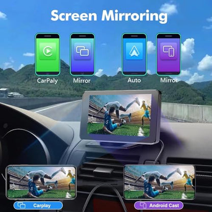 Portable with Apple CarPlay & Android Auto Screen for Car 7" HD Touch