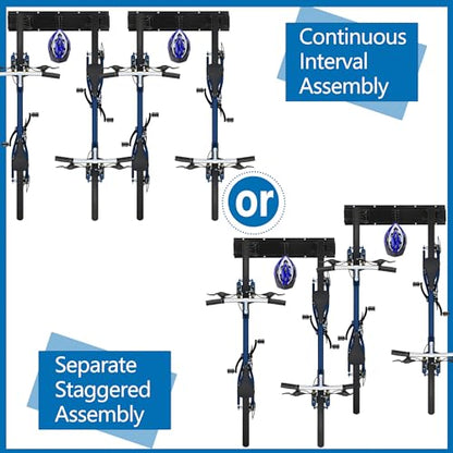 40.24in Vertical Wall Bike Rack Holds 4 Bikes 3 Helmet Hooks
