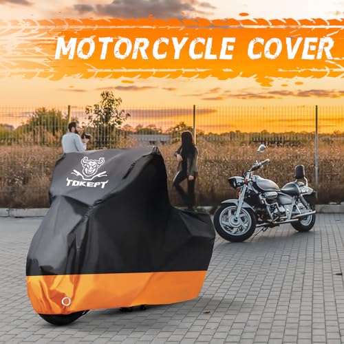 Motorcycle Cover Waterproof Outdoor Storage Fits Up to 104"