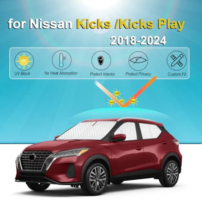 6pcs Thicken Sun Shades for Nissan Kicks 2018 (6 Count)