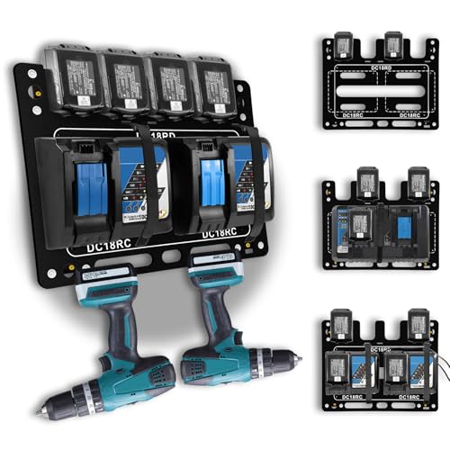Wall Mount for Makita Battery Holder and DC18RC DC18RD Chargers (42.3288 Ounce)
