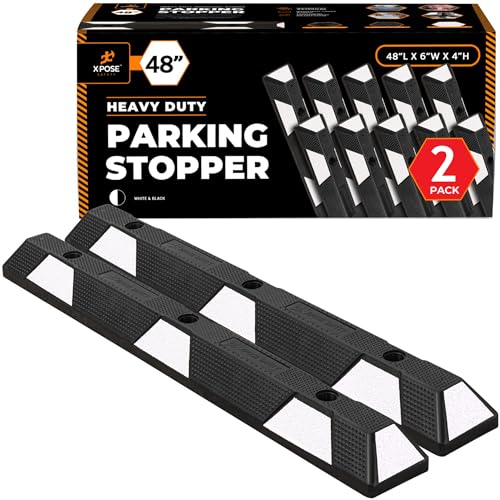 48" Heavy Duty Rubber Parking Stopper (2 Count)